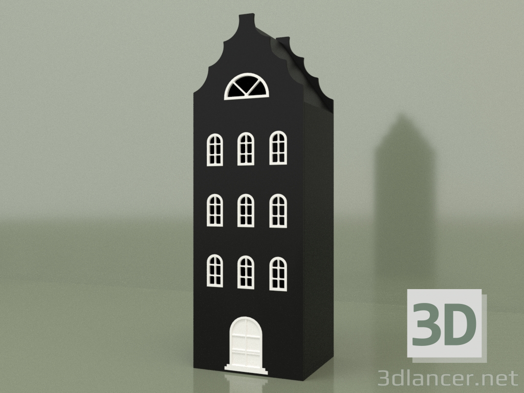 3D Modell Garderobenhaus XL-9 (Schwarz) - Vorschau