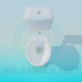 3D Modell Toilette mit tank - Vorschau