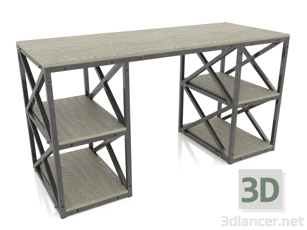 Modelo 3d Mesa de trabalho com prateleiras - preview