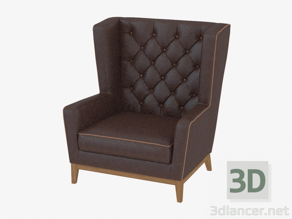 3d model Armchair leather Aurora - preview