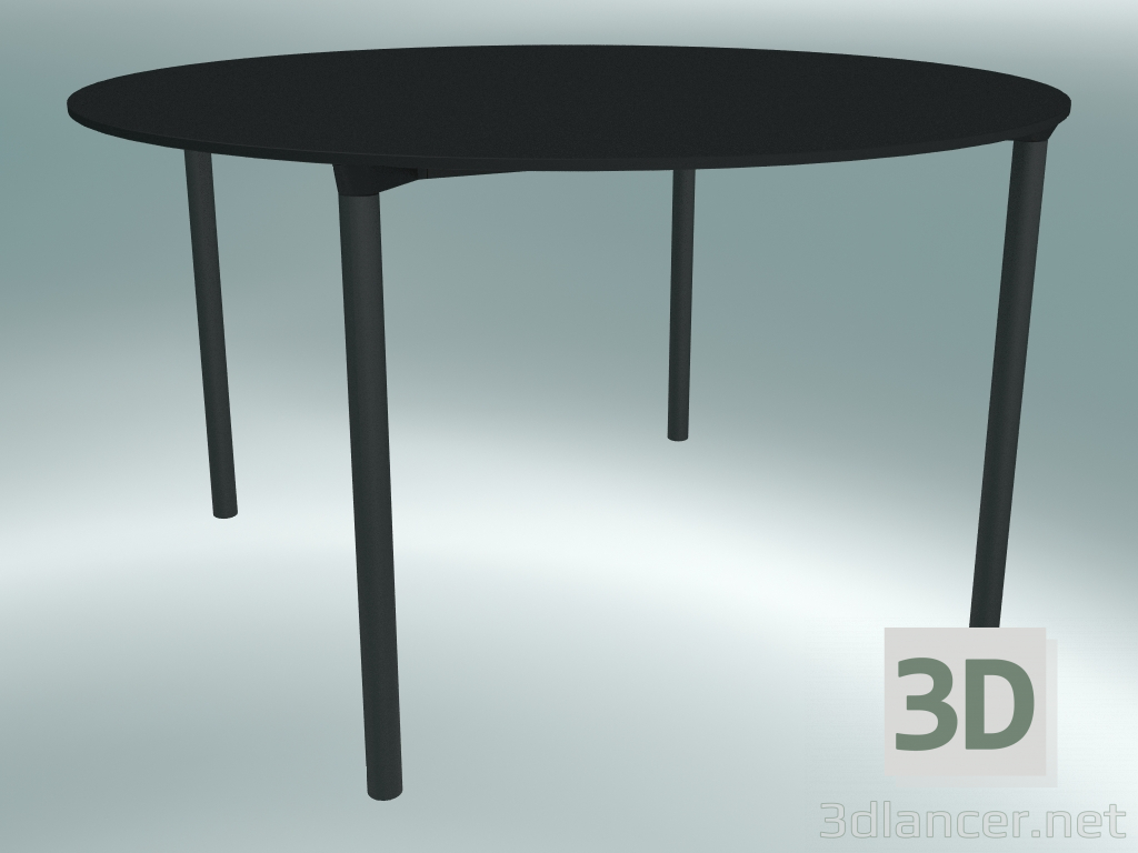 3D Modell Tisch MONZA (9224-01 (Ø 129 cm), H 73 cm, HPL schwarz, Aluminium, schwarz pulverbeschichtet) - Vorschau