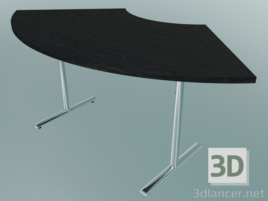 modello 3D Tavolo ribaltabile a T a forma di mezzaluna (1200x600mm) - anteprima