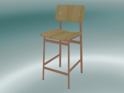 Bar chair Loft (65 cm, Oak, Dusty Rose)