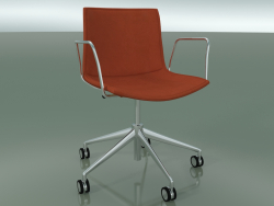 Sandalye 0319 (5 tekerlekli, kolçaklı, LU1, çıkarılabilir deri iç kısım, kapak 3)