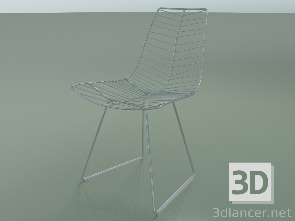 modèle 3D Chaise 1802 (sur la glissière, acier finition Chrome) - preview