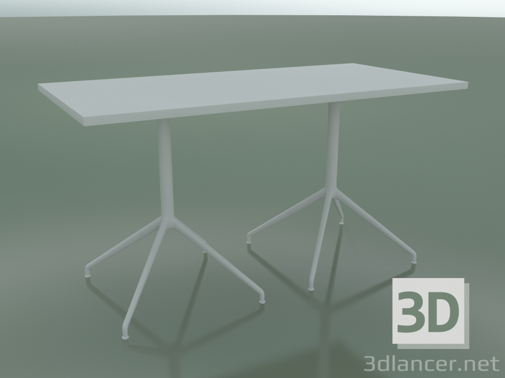 3d model Rectangular table with a double base 5702, 5719 (H 74 - 69x139 cm, White, V12) - preview