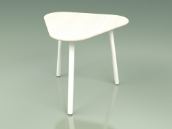 Side table 010 (Metal Milk, Weather Resistant White Colored Teak)