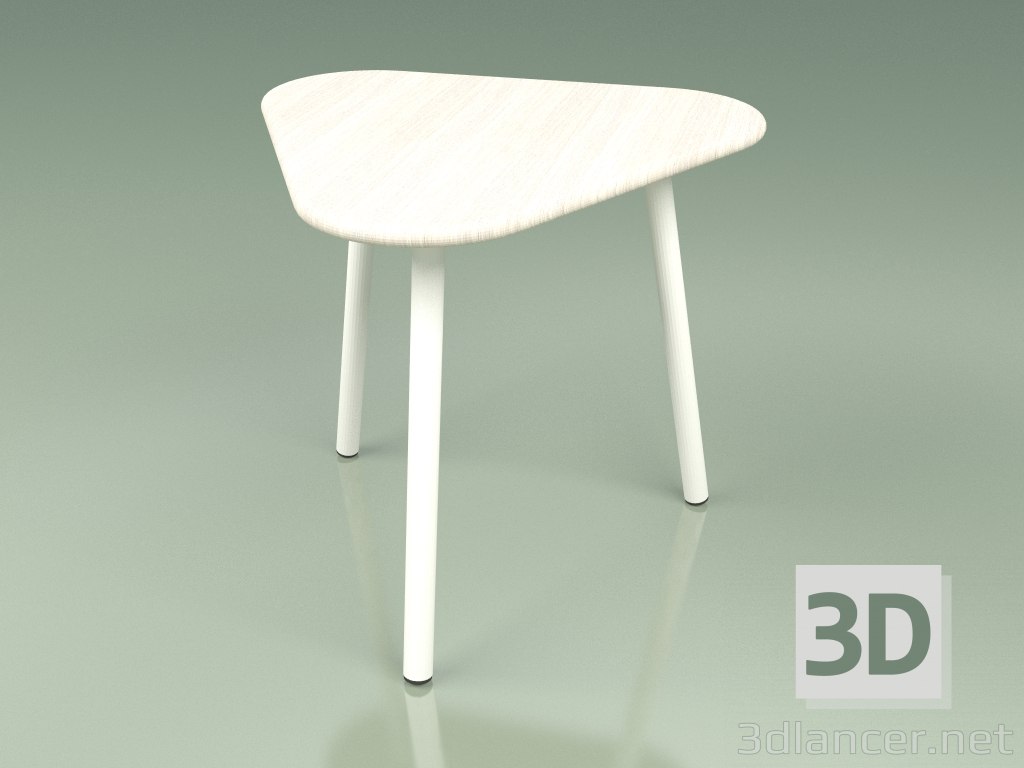 modèle 3D Table d'appoint 010 (Metal Milk, Teck de couleur blanc résistant aux intempéries) - preview