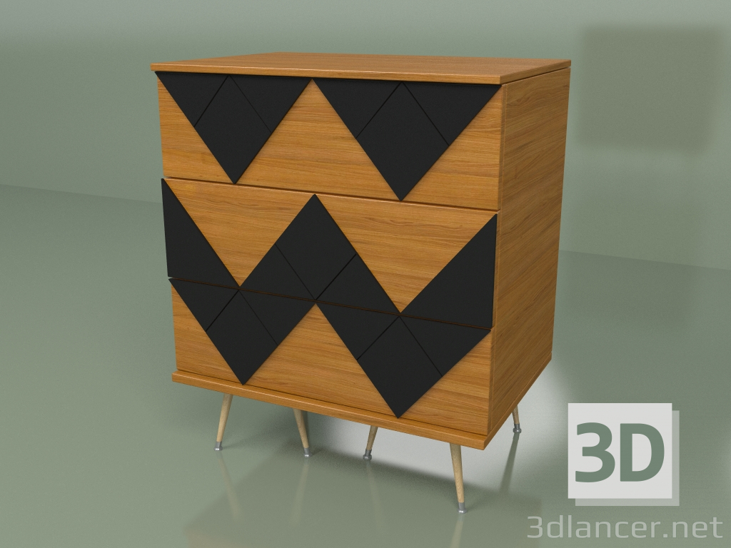 3d model Chest of drawers Lady Woo with color pattern (black) - preview