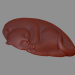 3d Sleeping cat model buy - render