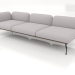 Modelo 3d Módulo de sofá de 3 lugares com apoio de braço à esquerda (estofamento em couro na parte externa) - preview