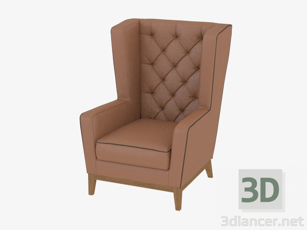 Modelo 3d Кресло кожаное Aurora small - preview