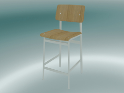 Chaise de bar Loft (65 cm, Chêne, Blanc)