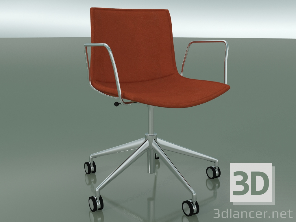 modèle 3D Chaise 0319 (5 roulettes, avec accoudoirs, LU1, avec intérieur en cuir amovible, housse 2) - preview