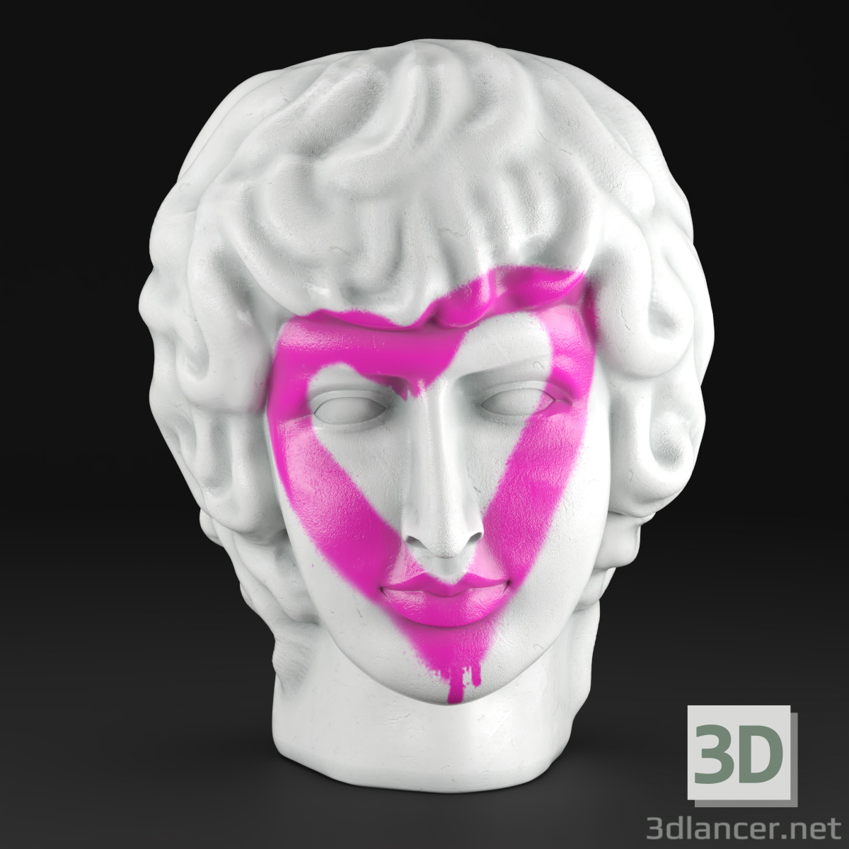 modello 3D di testa di gesso comprare - rendering