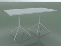 Tavolo rettangolare con doppia base 5703, 5720 (H 74 - 79x139 cm, Bianco, V12)