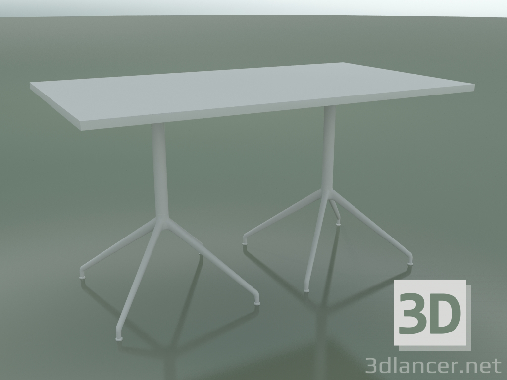 3D Modell Rechteckiger Tisch mit doppelter Basis 5703, 5720 (H 74 - 79x139 cm, Weiß, V12) - Vorschau