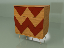 Chest of drawers Lady Woo with a color pattern (burgundy)