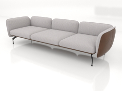 3-Sitzer-Sofa (Lederpolsterung außen)