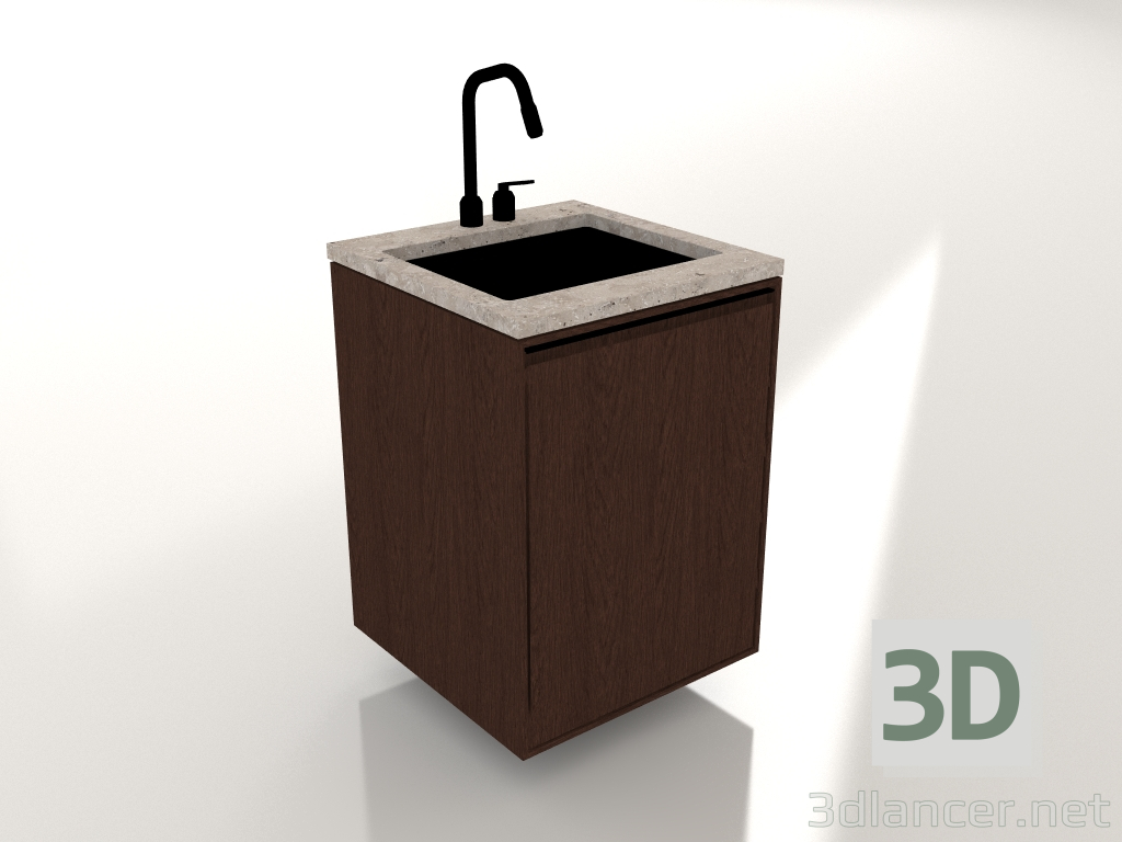 3D Modell Waschbecken 60 cm - Vorschau