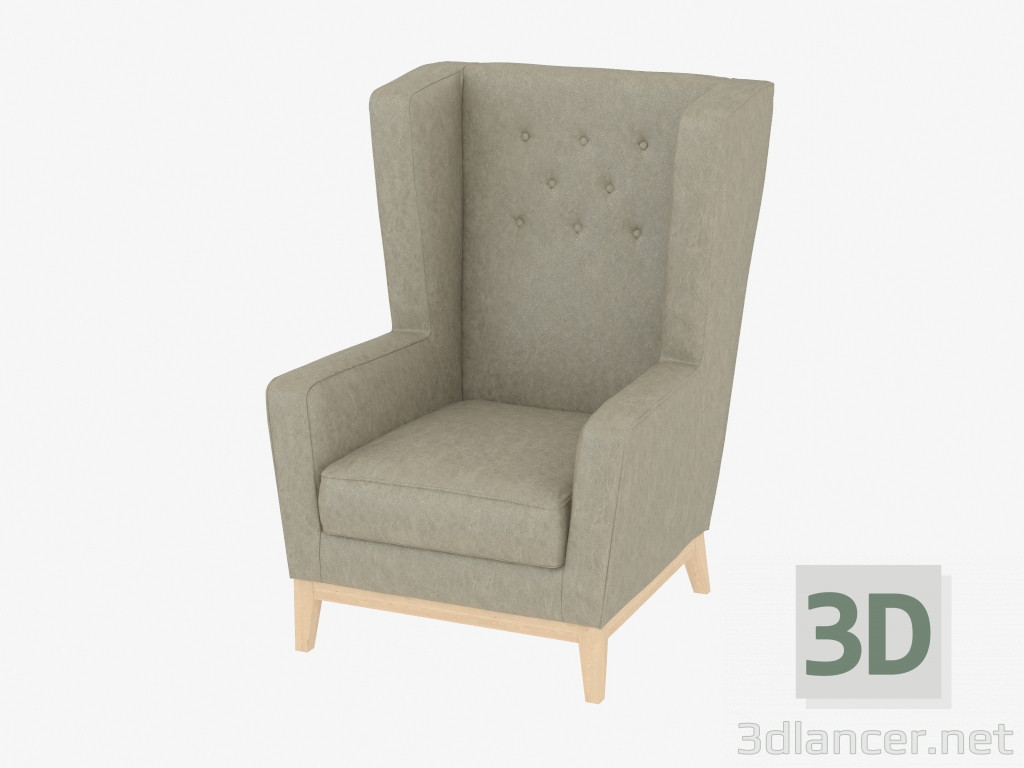 3d модель Кресло кожаное Aurora lounge small – превью