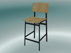 Bar chair Loft (65 cm, Oak, Black)