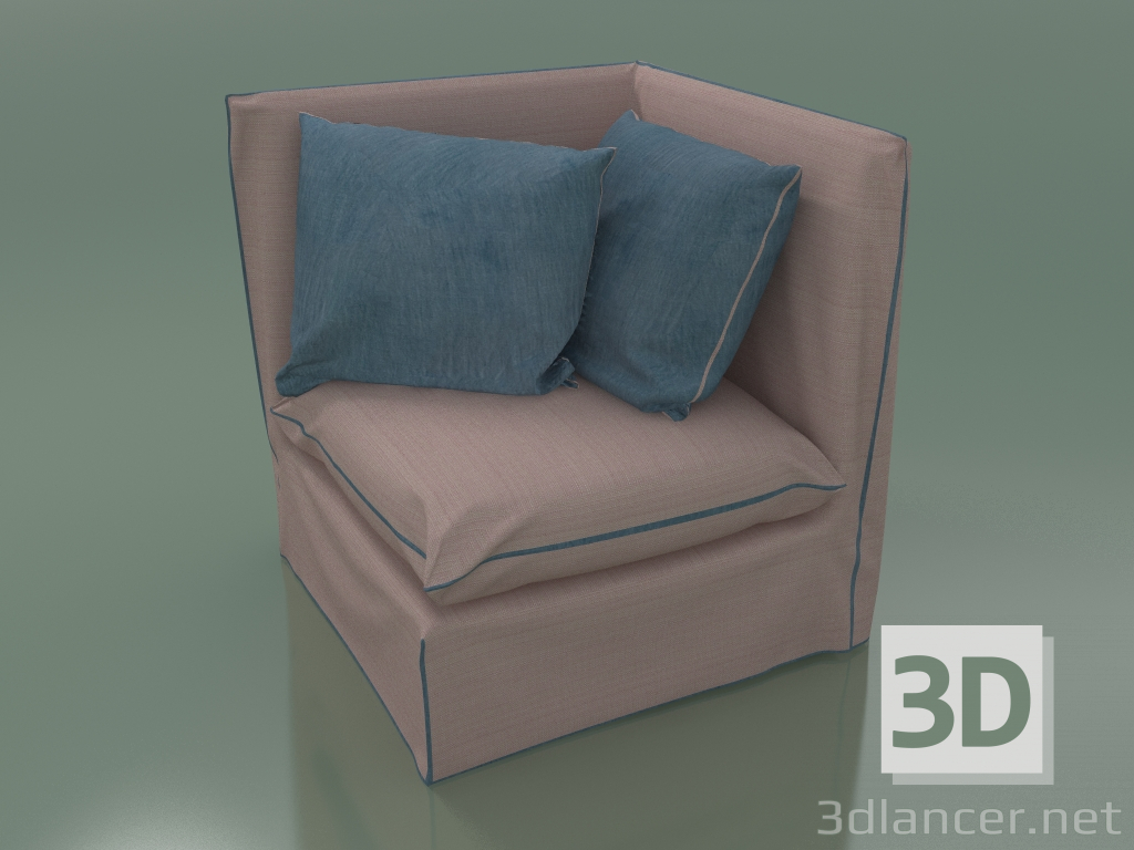 3D Modell Modularer Stuhl (07, Ecke, Endelement) - Vorschau