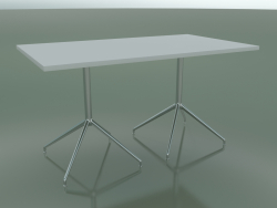 Rechteckiger Tisch mit doppelter Basis 5703, 5720 (H 74 - 79x139 cm, Weiß, LU1)