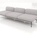 3d model 3-seater sofa module (leather upholstery on the outside) - preview