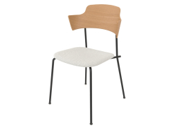 Unstrain-Stuhl mit Sperrholzrücken, Armlehnen und Sitzpolsterung H81