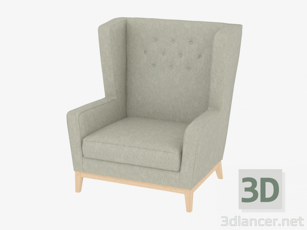 3d model Armchair leather Aurora lounge - preview