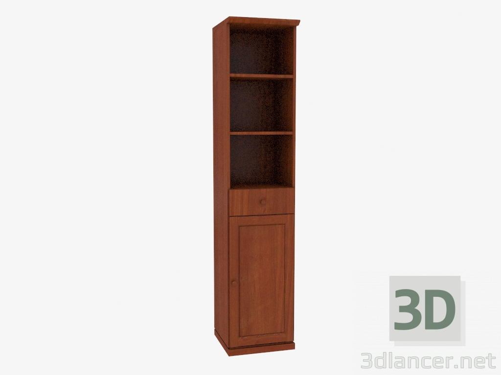 modello 3D La libreria è stretta con scaffali aperti (4821-59) - anteprima