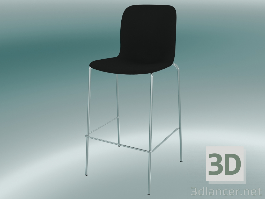 modello 3D Sgabello da bar con 4 gambe - anteprima