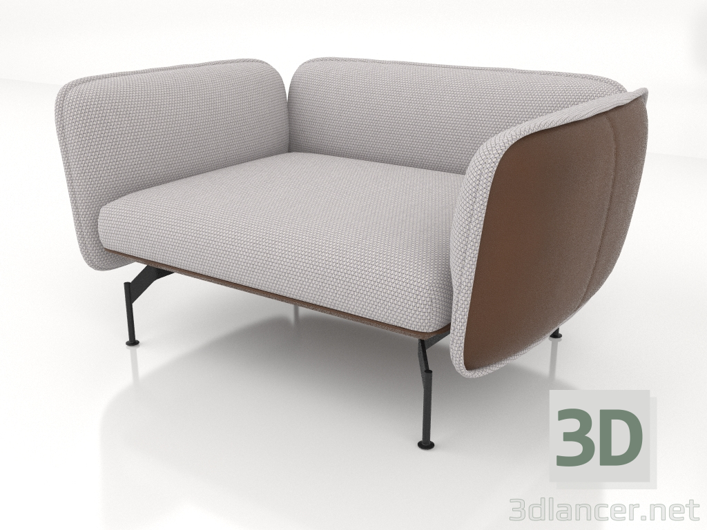 3d model Armchair 138 (leather upholstery on the outside) - preview