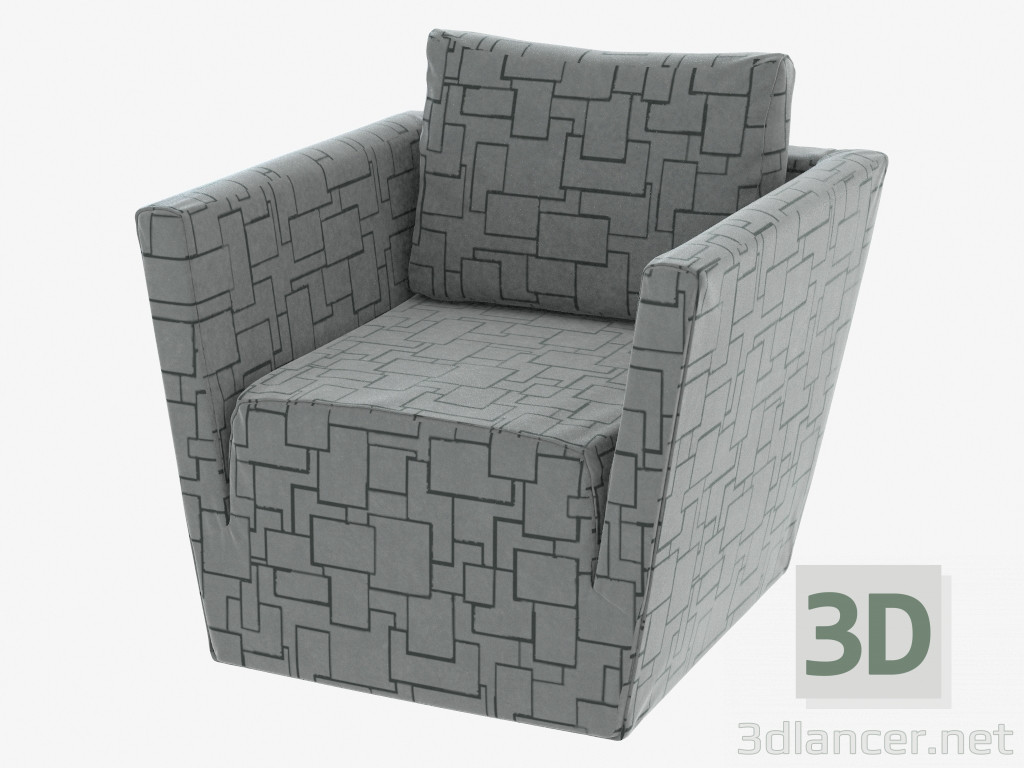3D modeli Kadife döşeme Jane'li koltuk - önizleme