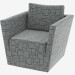3d model Armchair with velor upholstery Jane - preview