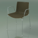 3D modeli Sandalye 0325 (4 ayak kol dayama ve deri ön kaplama, doğal meşe) - önizleme
