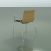 3D Modell Stuhl 0325 (4 Beine mit Armlehnen und Lederfrontverkleidung, natürliche Eiche) - Vorschau