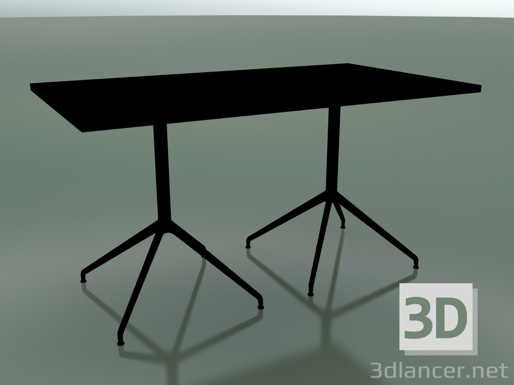 modello 3D Tavolo rettangolare con doppia base 5703, 5720 (H 74 - 79x139 cm, Nero, V39) - anteprima