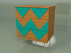 Chest of drawers Lady Woo with a color pattern (turquoise)