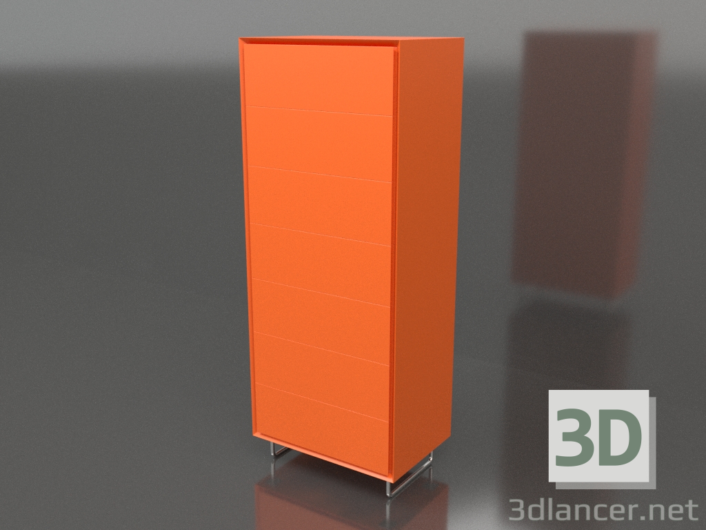 3D Modell Kommode TM 013 (600x400x1500, Leuchtorange) - Vorschau