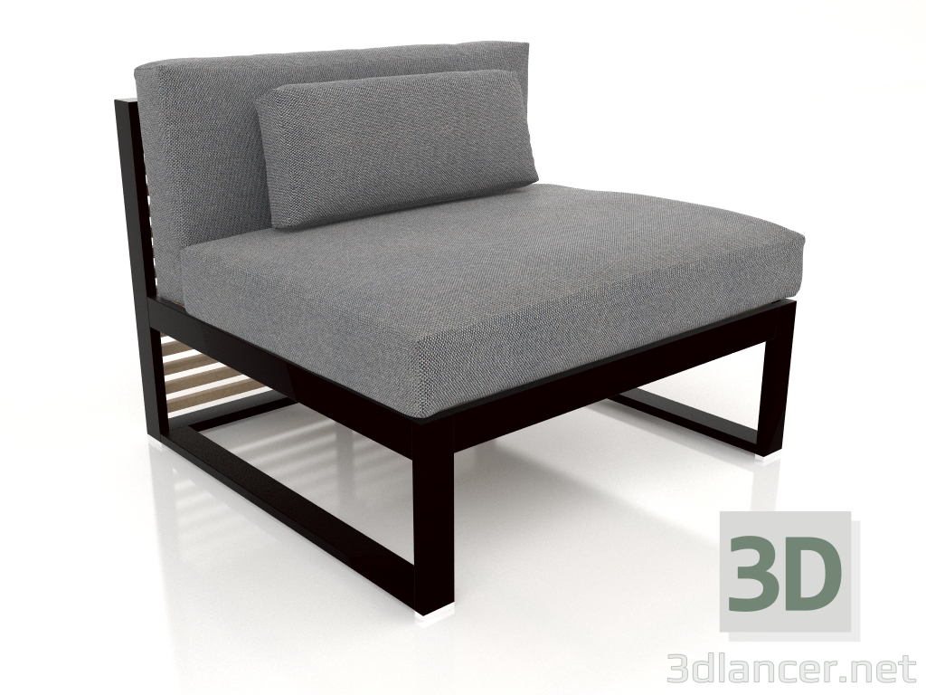 3d model Modular sofa, section 3 (Black) - preview