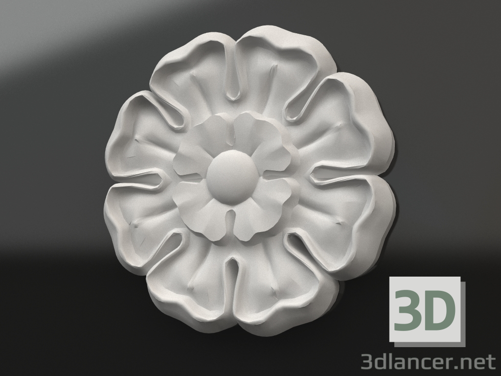 3d model Elemento decorativo de yeso DE 019 (D=95x15 mm) - vista previa