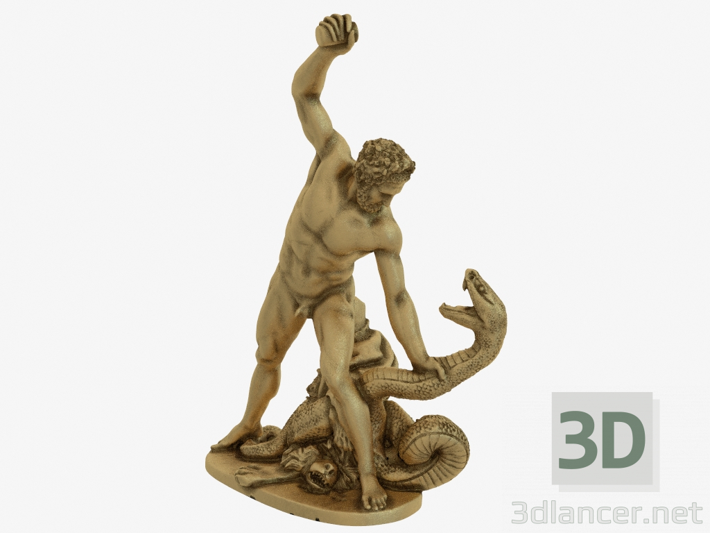 3d модель Бронзова скульптура Hercules fighting Achelous in serpent form – превью