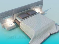 Doppelbett mit Beistelltisch