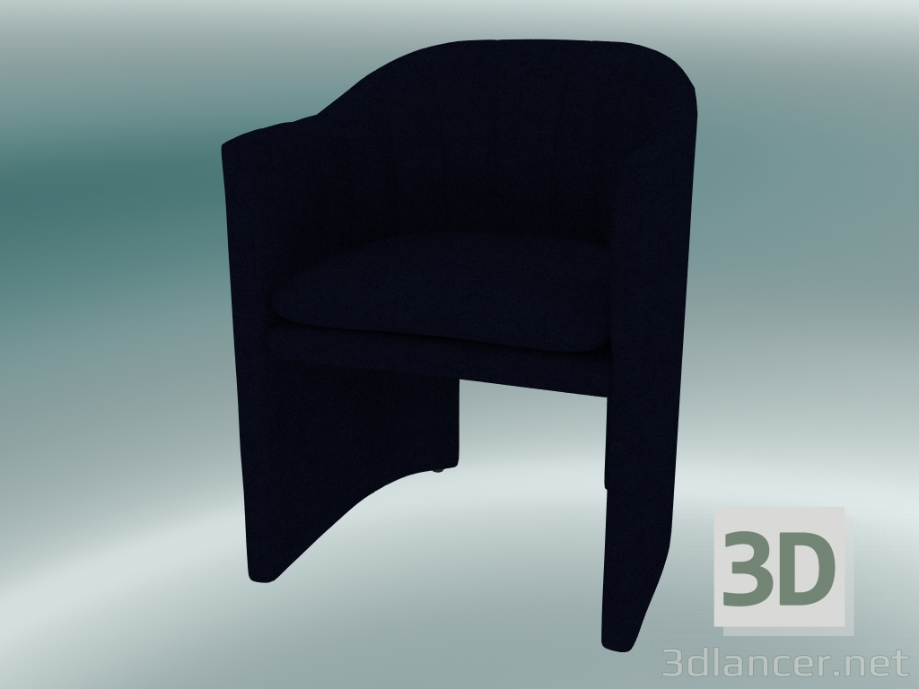 Modelo 3d Cadeira de jantar, escritório Loafer (SC24, H 79cm, 57x59cm, Velvet 9 Midnight) - preview