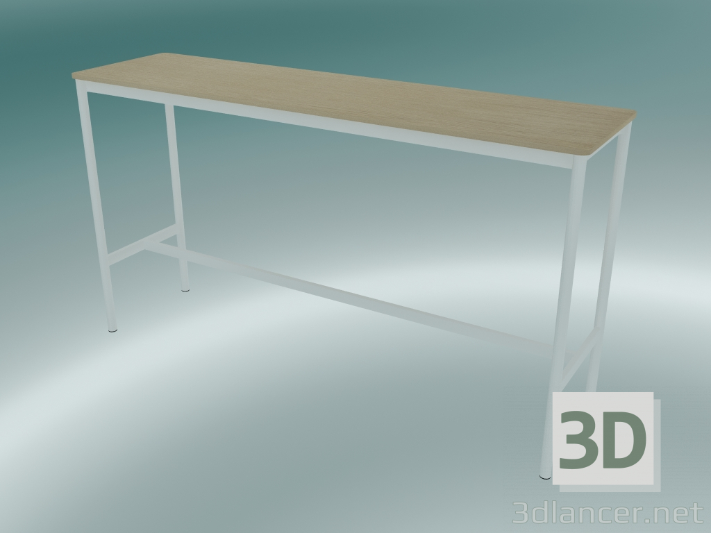 modello 3D Tavolo rettangolare Base High 50x190x105 (Rovere, Bianco) - anteprima