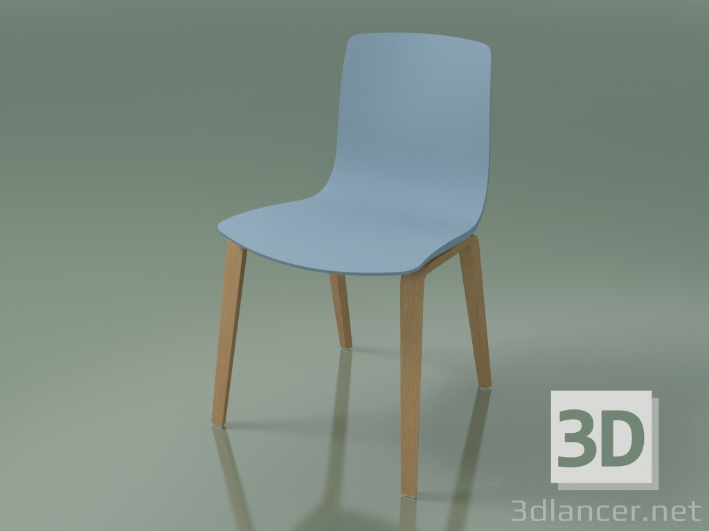 modello 3D Sedia 3947 (4 gambe in legno, polipropilene, rovere) - anteprima
