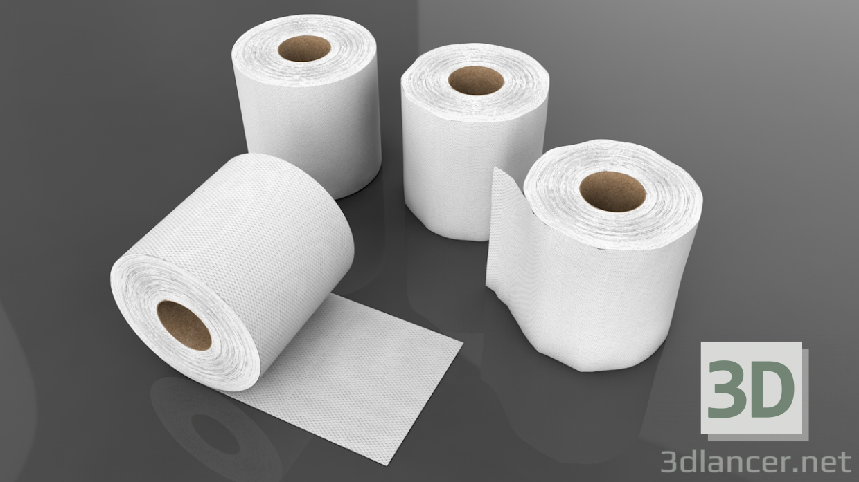 modèle 3D de Rouleau de papier de soie 3D acheter - rendu