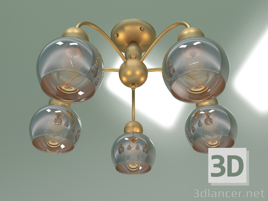 modello 3D Lampadario a soffitto 30148-5 (oro perla) - anteprima